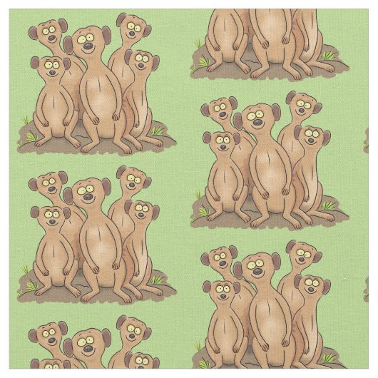 Funny meerkat Cartoon Illustration Stoff (Nahaufnahme)