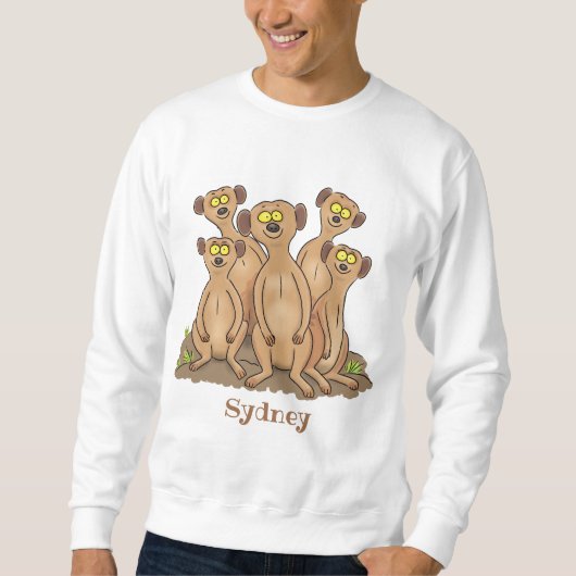 Funny meerkat Cartoon Illustration Sweatshirt (Vorderseite)
