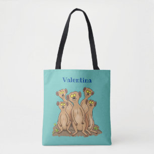 Funny meerkat Cartoon Illustration Tasche