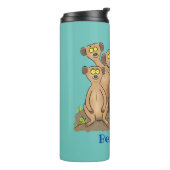 Funny meerkat Cartoon Illustration Thermosbecher (Nach links gedreht)