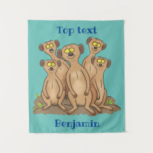 Funny meerkat Cartoon Illustration Wandteppich