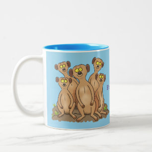 Funny meerkat Cartoon Illustration Zweifarbige Tasse