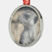 Funny Meerkat Ornament Aus Metall (Links)