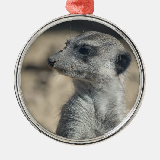 Funny Meerkat Ornament Aus Metall (Vorne)