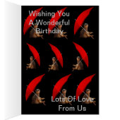 Funny Meerkat sitzt unter Schirm,Geburtstagskarte (Innen (Rechts))