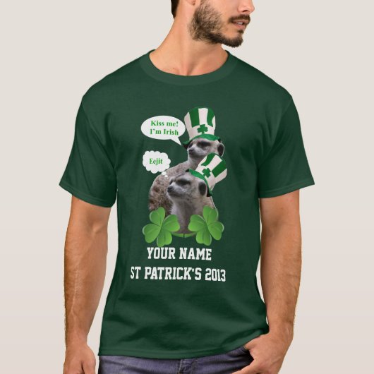 Funny meerkat St Patrick's Day T-Shirt (Vorderseite)