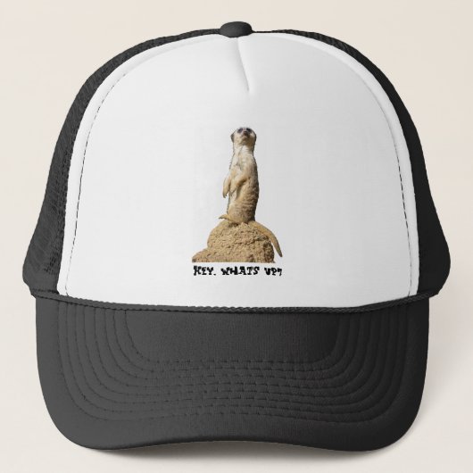 Funny Meerkat Stehend Up Hat Truckerkappe (Vorderseite)