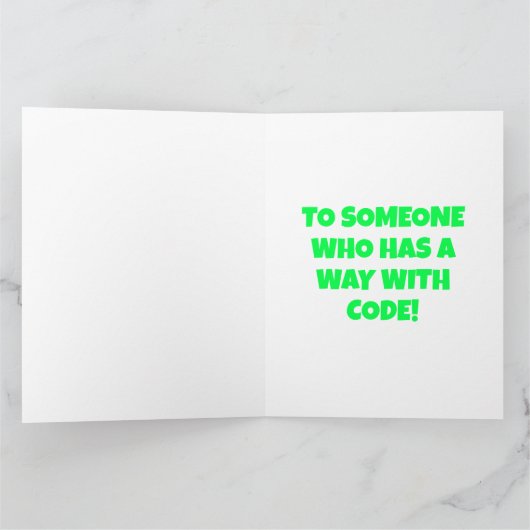 Funny Meet Blob S. Torage Binary Background Karte (Innenseite)