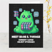 Funny Meet Blob S. Torage Binary Background Karte (Gelbe Blume)