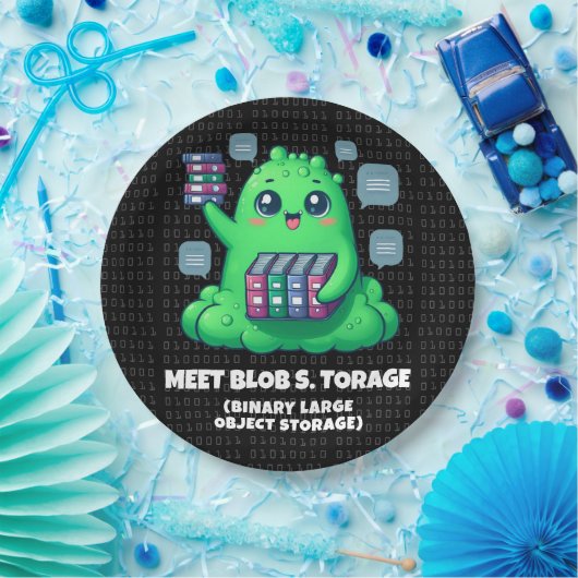 Funny Meet Blob S. Torage Binary Background Pappteller (Party)