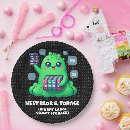 Funny Meet Blob S. Torage Binary Background Pappteller (Party)