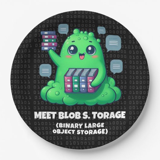 Funny Meet Blob S. Torage Binary Background Pappteller (Vorderseite)