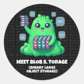 Funny Meet Blob S. Torage Binary Background Runder Aufkleber (Vorderseite)