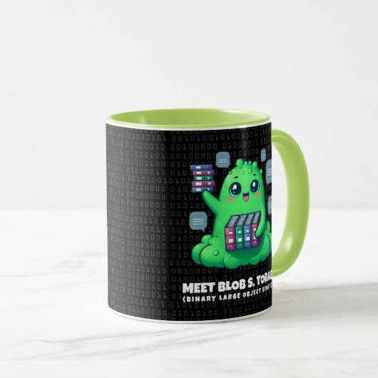 Funny Meet Blob S. Torage Binary Background Tasse (VorderseiteRechts)