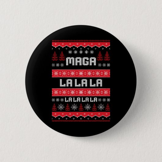 Funny Mega-la-la-Donald Trump Weihnachtssüßer Button (Vorderseite)