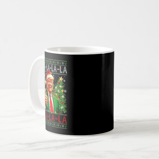 Funny Mega-la-la-Trump Weihnachtsmannmütze Ugly We Kaffeetasse (Vorderseite Links)
