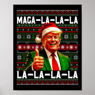 Funny Mega-la-la-Trump Weihnachtsmannmütze Ugly We Poster