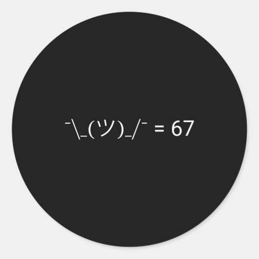 Funny Meh 67 Meme  Runder Aufkleber (Vorderseite)