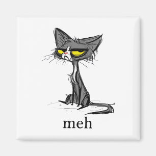 Funny Meh Cat Geschenk für Katzen Liebhaber Magnet