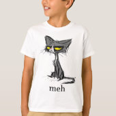 Funny Meh Cat Geschenk für Katzen Liebhaber T-Shirt (Vorderseite)