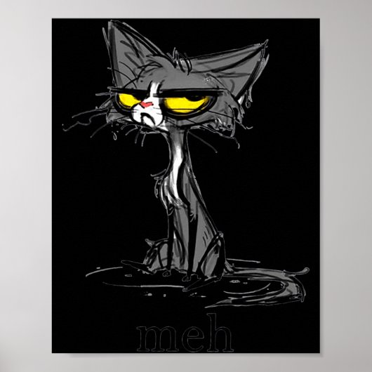 Funny Meh Cat Gift For Cat Lovers  Poster (Vorne)