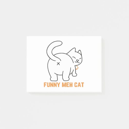 Funny Meh Cat Post-it Klebezettel (Vorderseite)