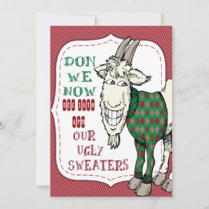 FUNNY MEH Goat in seinem UGLY Sweater Christmas Pa Einladung
