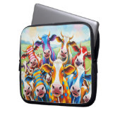 Funny mehrfarbiges Kuhmalen Laptopschutzhülle (Vorderseite Links)