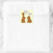 Funny mein Hintern Hurts Bunnies Quadratischer Aufkleber (Tasche)