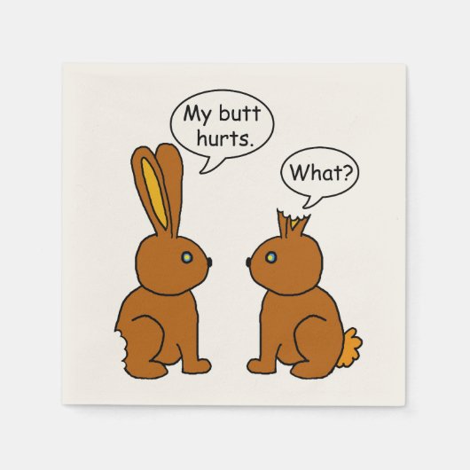 Funny mein Hintern Hurts Bunnies Serviette (Vorderseite)