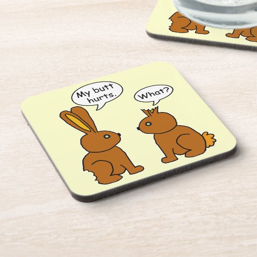 Funny mein Hintern Hurts Bunnies Untersetzer (Linke Seite)