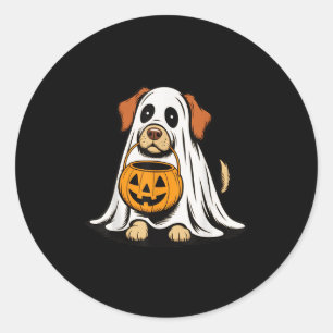Funny mein Hund ist mein Boo Halloween Ghost Hund Runder Aufkleber
