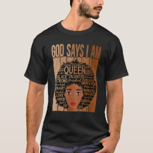 Funny Melanin Vintag Afro Gott sagt, ich sei schwa T-Shirt