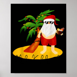 Funny Mele Kalikimaka Aloha Christmas Hawaiian San Poster