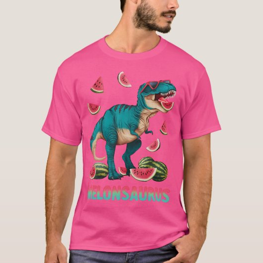 Funny Melonsaurus Watermelon Dinosaur T Rex Summer T-Shirt (Vorderseite)