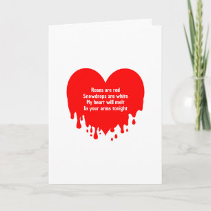 Funny Melt Herz Custom Message, Valentine's Karte