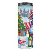 Funny Meltdown Snowman mit Wein Thermosbecher (Rückseite)