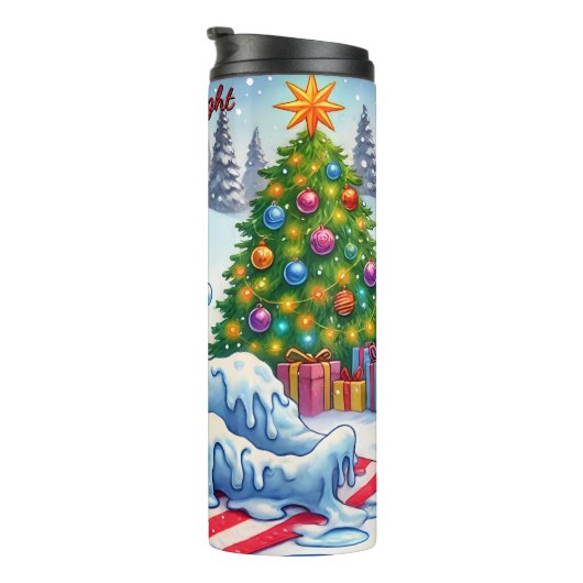 Funny Meltdown Snowman mit Wein Thermosbecher (Nach rechts gedreht)