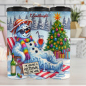 Funny Meltdown Snowman mit Wein Thermosbecher