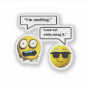 Funny Melting Emoji Sticker (Vorderseite)