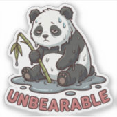 Funny Melting Panda Burnt Out Sticker (Vorderseite)