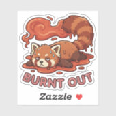 Funny Melting Red Panda Burnt Out Sticker | Cute  (Blatt)