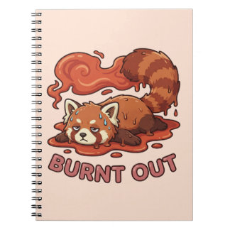 Funny Melting Red Panda Burnt Out Sticker | Cute  Notizblock