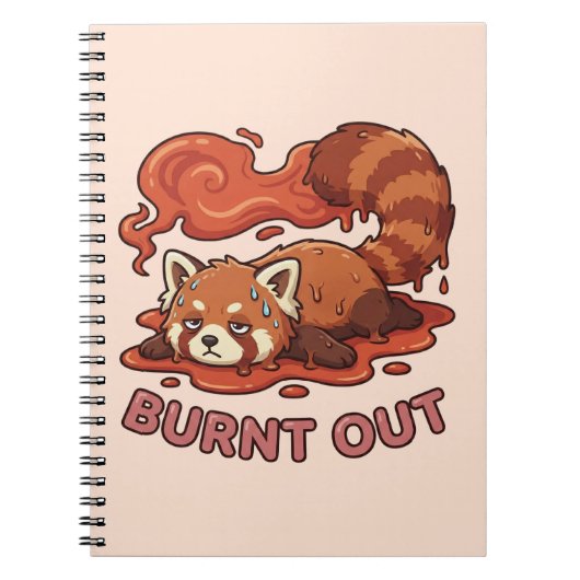 Funny Melting Red Panda Burnt Out Sticker | Cute Notizblock (Vorderseite)