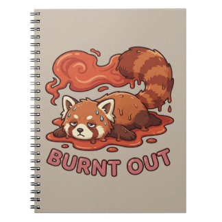 Funny Melting Red Panda Burnt Out Sticker | Cute  Notizblock