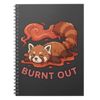 Funny Melting Red Panda Burnt Out Sticker | Cute  Notizblock