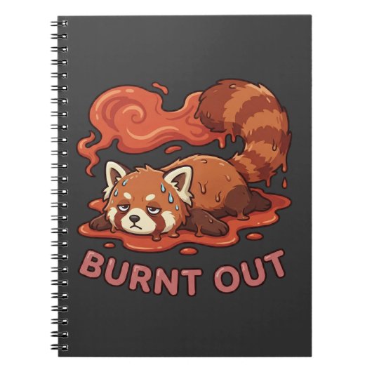 Funny Melting Red Panda Burnt Out Sticker | Cute Notizblock (Vorderseite)