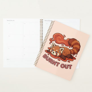 Funny Melting Red Panda Burnt Out Sticker | Cute  Planer