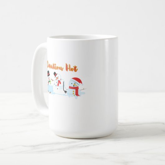 Funny Melting Snowmen Kaffeetasse (Vorderseite Links)