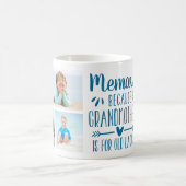 Funny Memaw Grandchildren Namen und FotoCollage Kaffeetasse (Mittel)